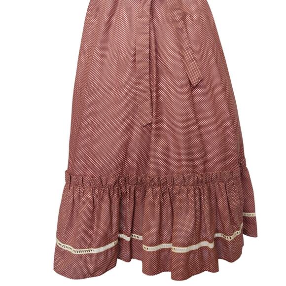 Gunne Sax Red Polka Dot Midi Dress Size 9 Eyelet Lace Prairie Calico - Picture 10 of 11